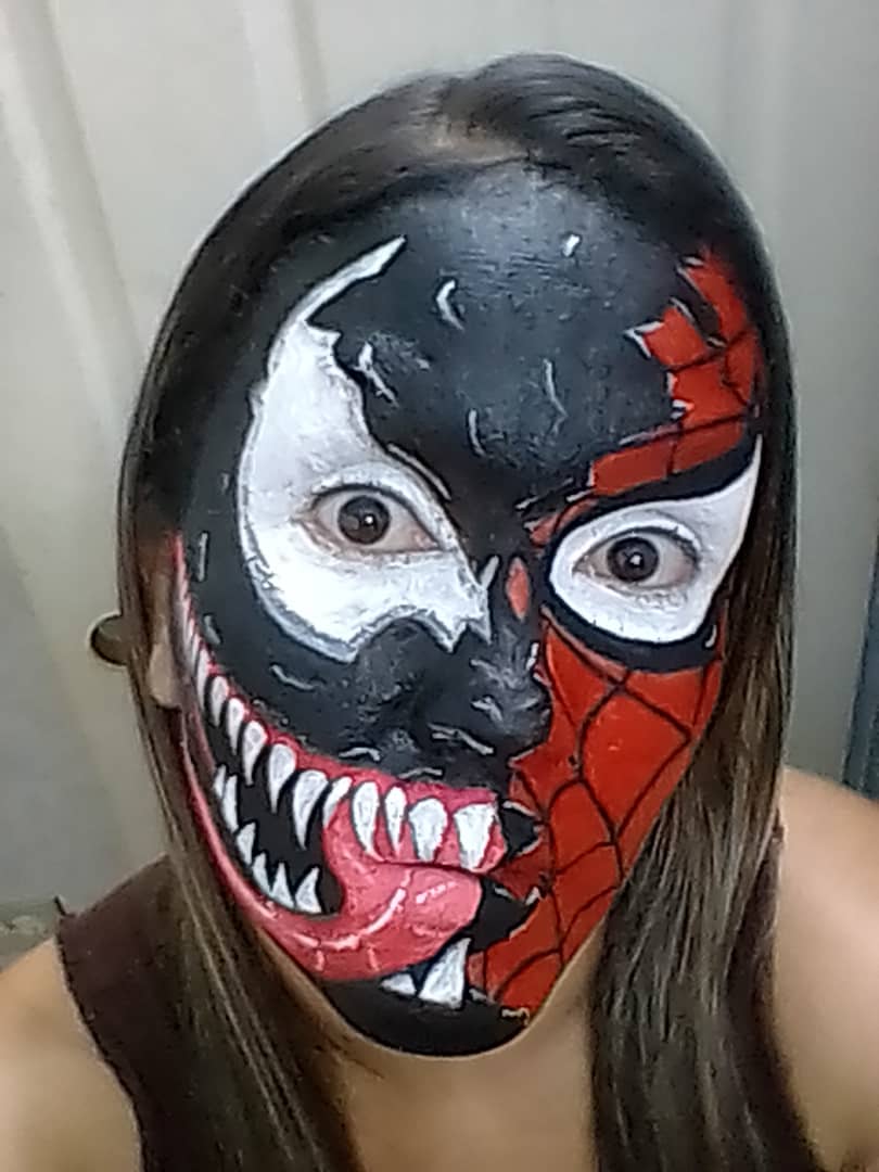 Maquillaje art stico Spaider man VS Venom Spaider man VS Venom